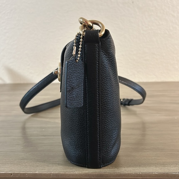 Coach C2814 Addie Black Pebbled Leather Crossbody Bag - Picture 5 of 12